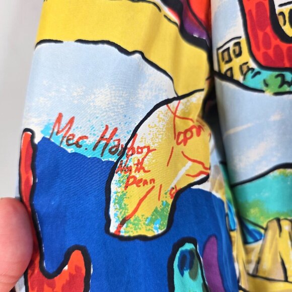 Vintage CAROL HORN Workshop Silk Desert Cactus Oversized Slouch Blazer Jacket - Picture 5 of 11